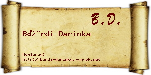 Bárdi Darinka névjegykártya